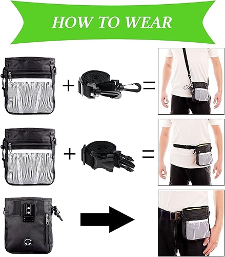 Miniatura 4 de STMK Bolsa de golosinas para perros, kit de entrenamiento de clicker para perros, bolsa de entrenamiento para perros para entrenamiento, 3 formas de