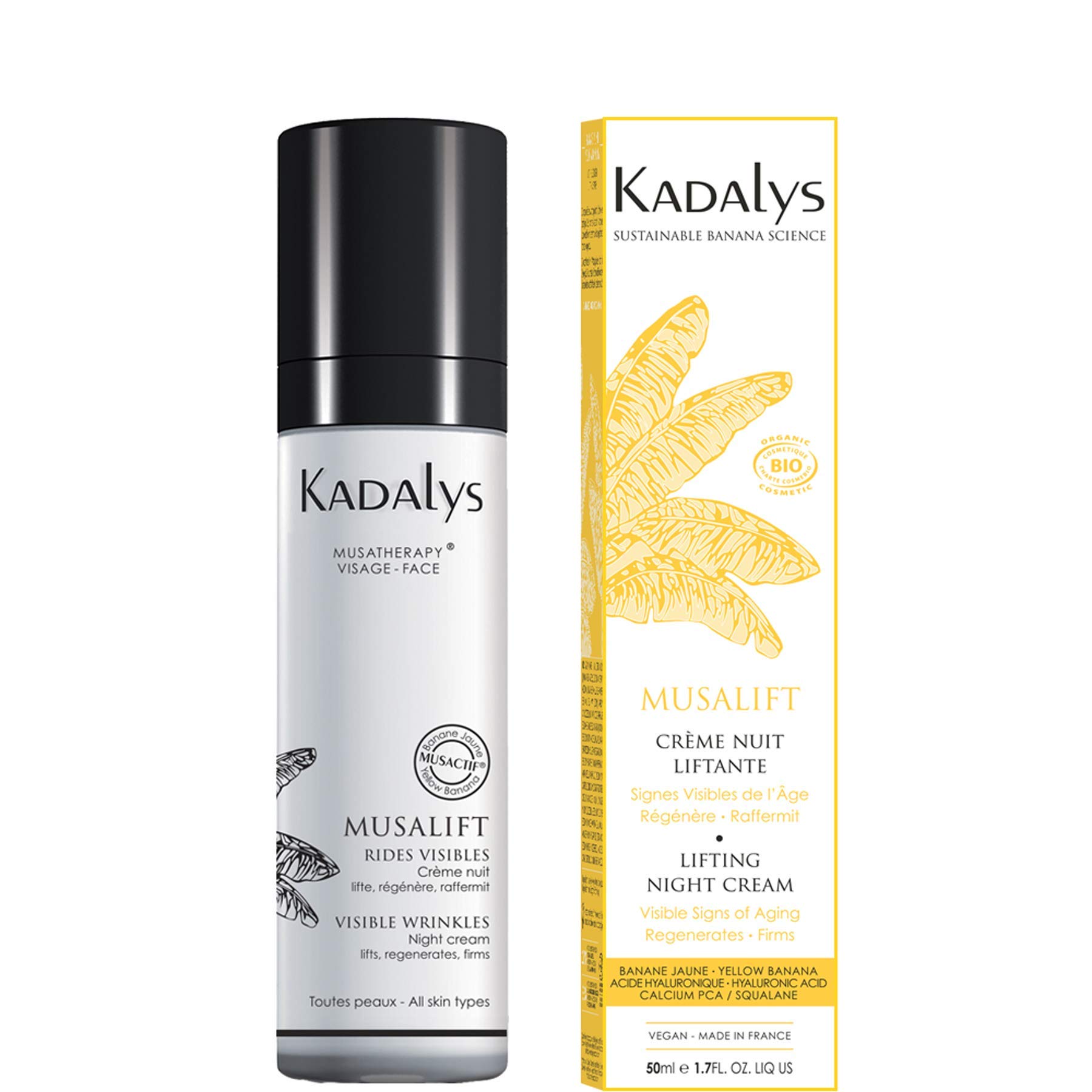 KADALYS Musalift Visible Wrinkles - Night Cream Organic - Yellow Banana, 50 ml
