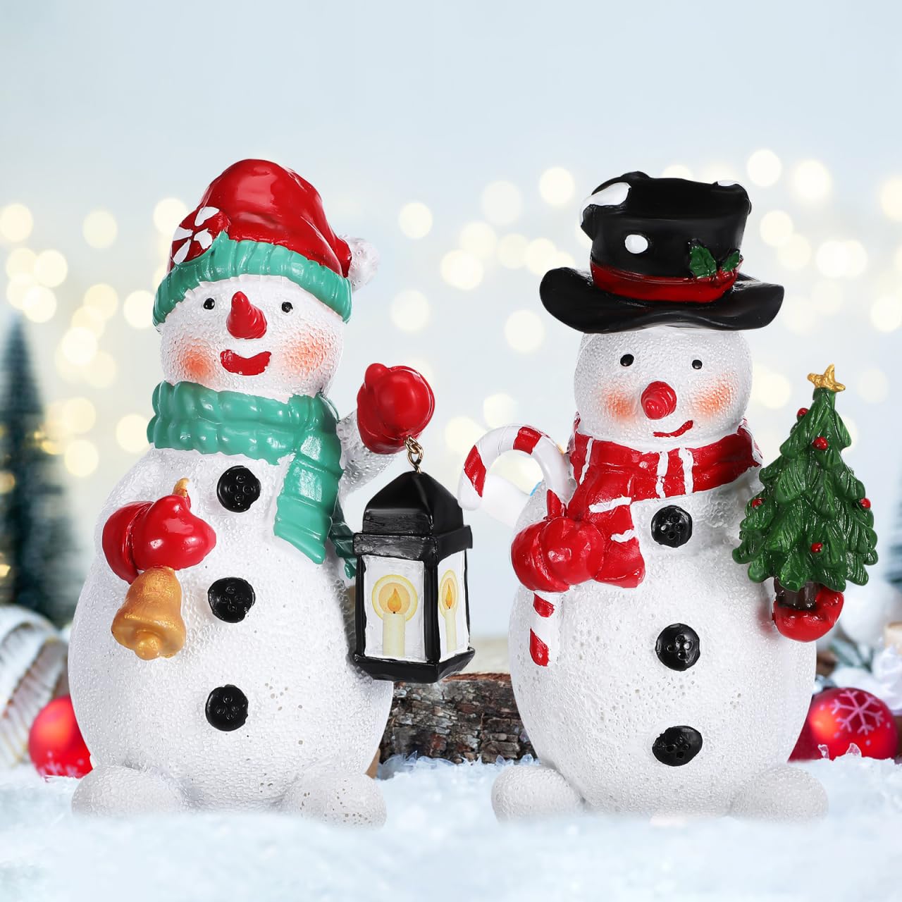Amazon.com: JOINPAYA 2 Pcs Christmas Snowman Figurines: 5.9Inch