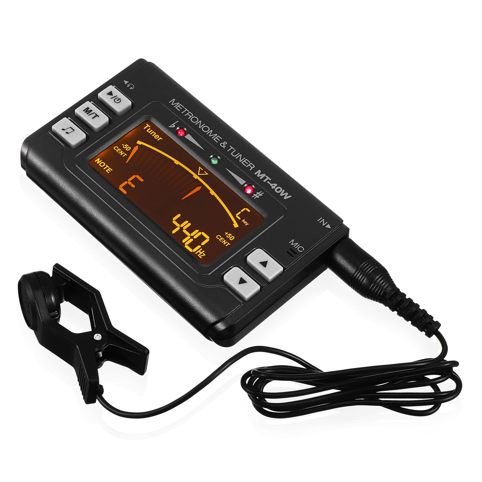 Afinador de Clip para Instrumentos Pantalla LED de Alta Precisión | Cuerpo de Abs, Ajuste para Instrumento de Viento, Uso en Afinación Musical, Accesorio Compacto
