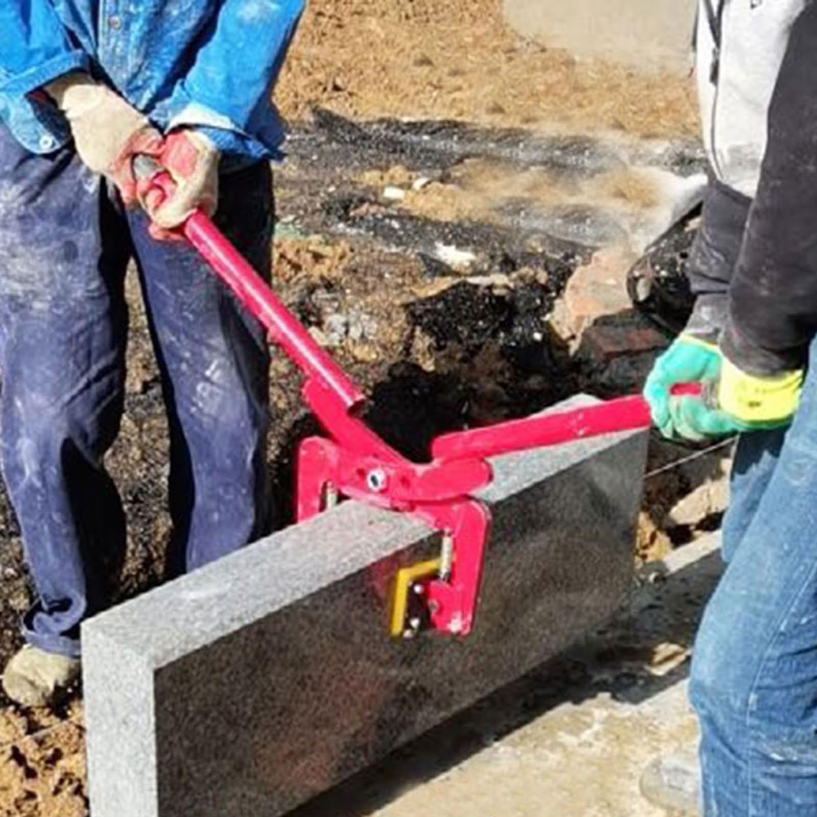 Scissor Carrying Clamps 2.4-11.8 In Opening Adjustable, X-Shaped Stone Lifting Clamps Heavy Duty Steel Lifter with Rubber-lined, Slate Brick Blocks Timber Vertical Clamp(Lifting Weight 260 KG(573 LBS)