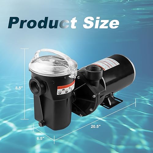 Miniatura 5 de Bomba de piscina W3SP1580X15 1.5 HP, motor de una sola velocidad, 115V, 3450RPM, 89407001 negro