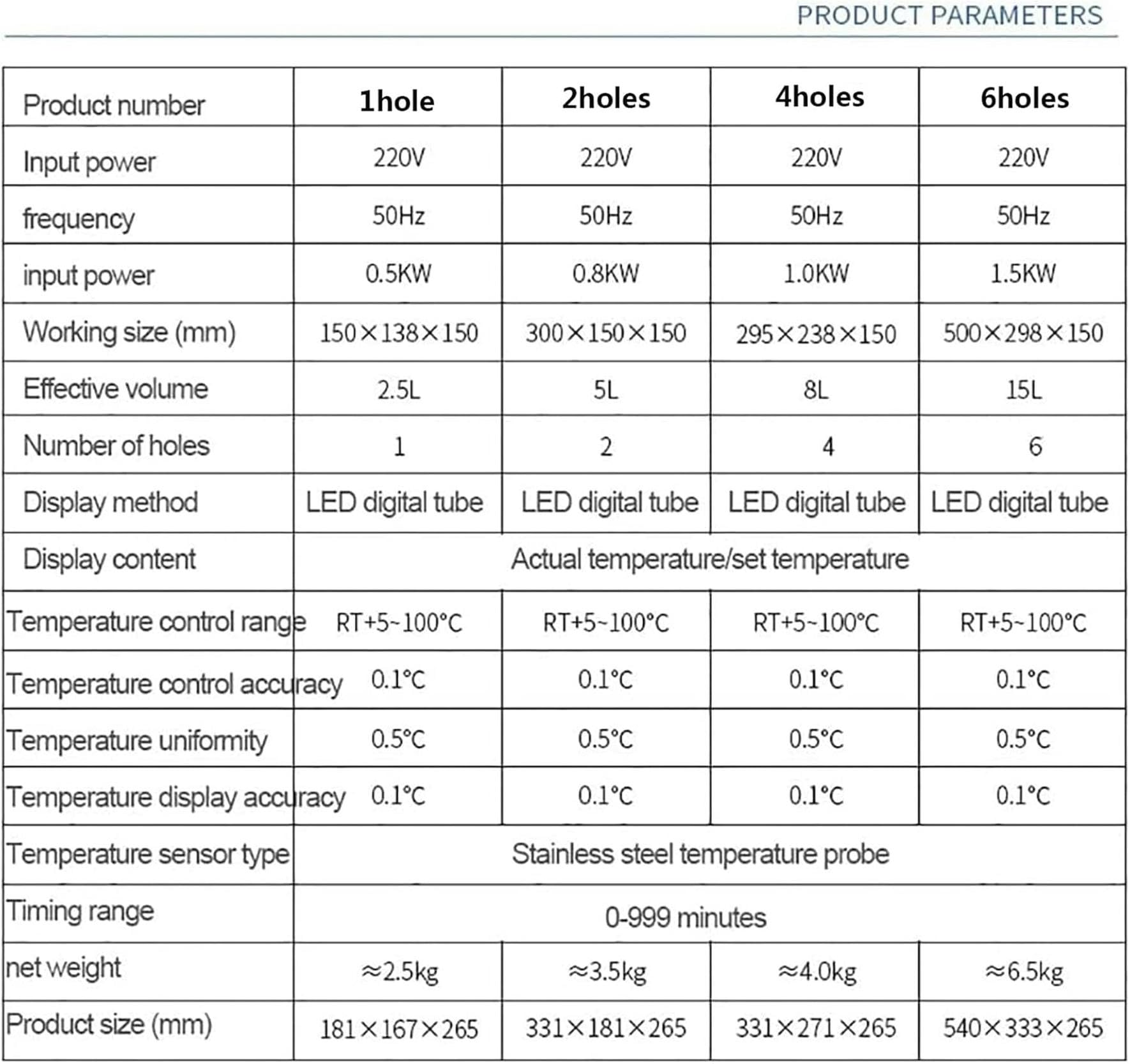 Baño María digital de temperatura constante, baño María de laboratorio de 1/2/4/6 pocillos, equipo de laboratorio de baño María eléctrico de temperatura constante, RT5 a 100 °C, función de temporiza
