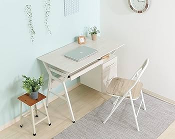 Amazon.co.jp: 不二貿易 デスク 机 幅100×奥行56×高さ72㎝ ホワイト