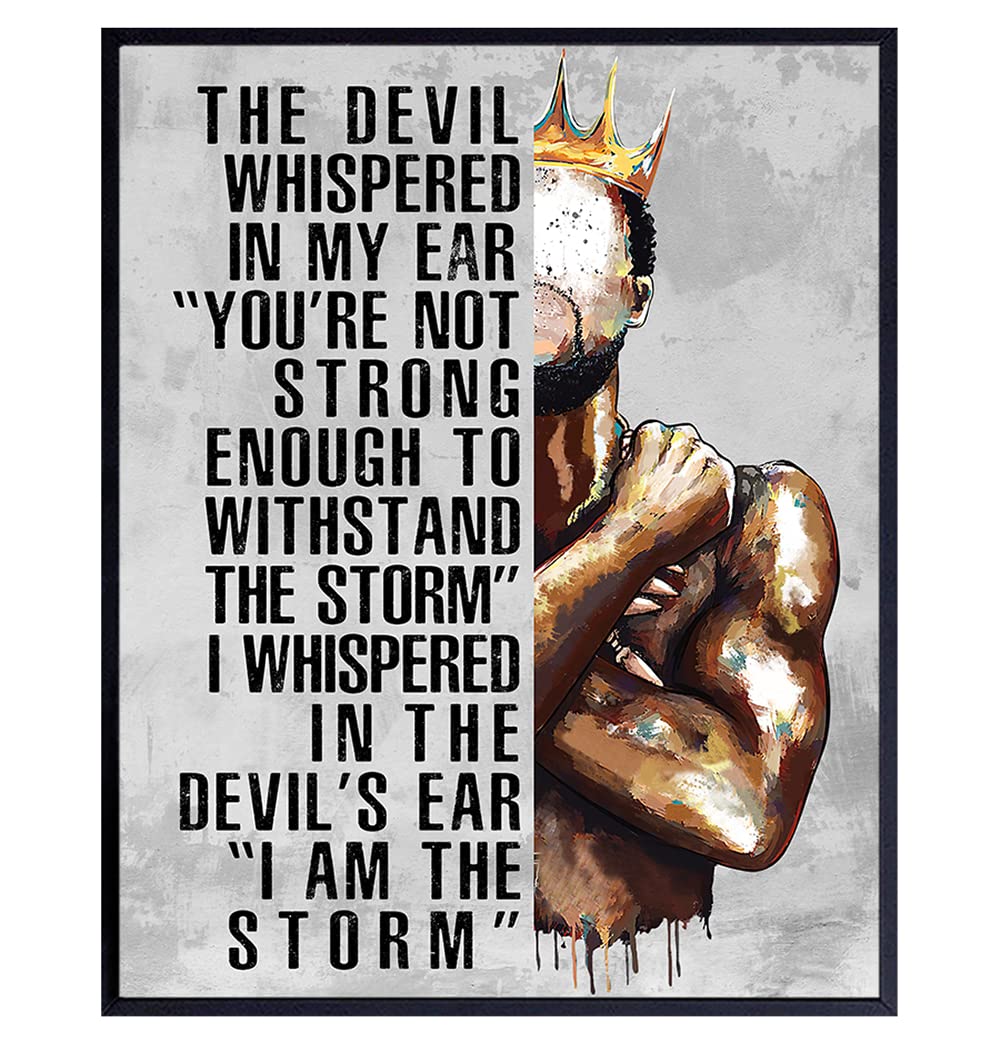 African American Art & Decor - Black Art for Men - Motivational Posters - Positive Quotes Wall Decor - Inspirational Quotes - Encouragement Gifts - Man Cave Decor - Office Wall Decor - Afro Wall Art