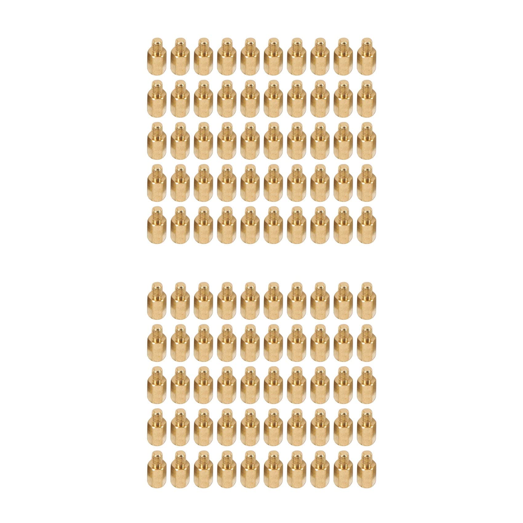 Jnchdghwa Men's Gold 100 Pcs Pc Pcb Motherboard Brass Standoff Hexagonal Spacer M3 7+4Mm
