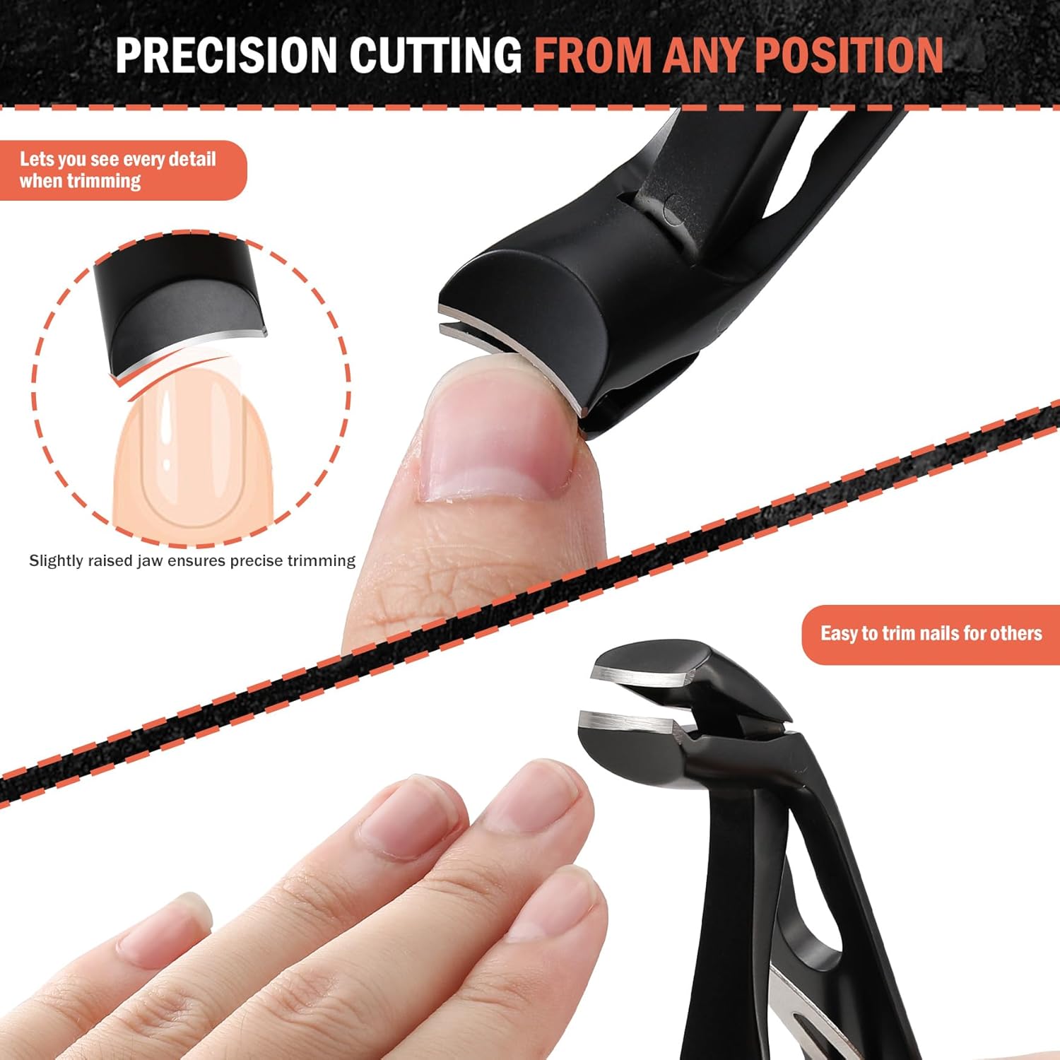 BEZOX Nail Clippers with Catcher for Seniors for Thick Nails, Fingernail and Toenail Clippers