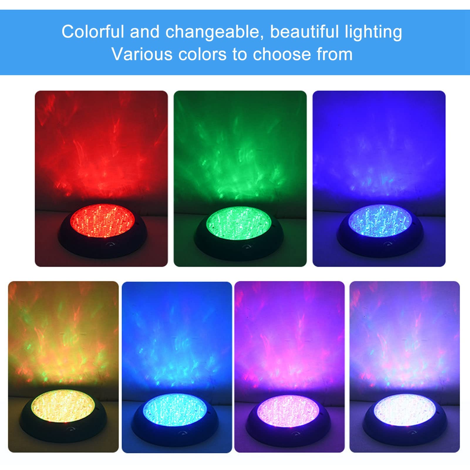 Luci a LED Sommergibili, Luce per Piscina a LED Durevole Impermeabile IP68 con Telecomando per Piscine Interne, Piscine All'Aperto, Illuminazione per Fontane (Blanco)