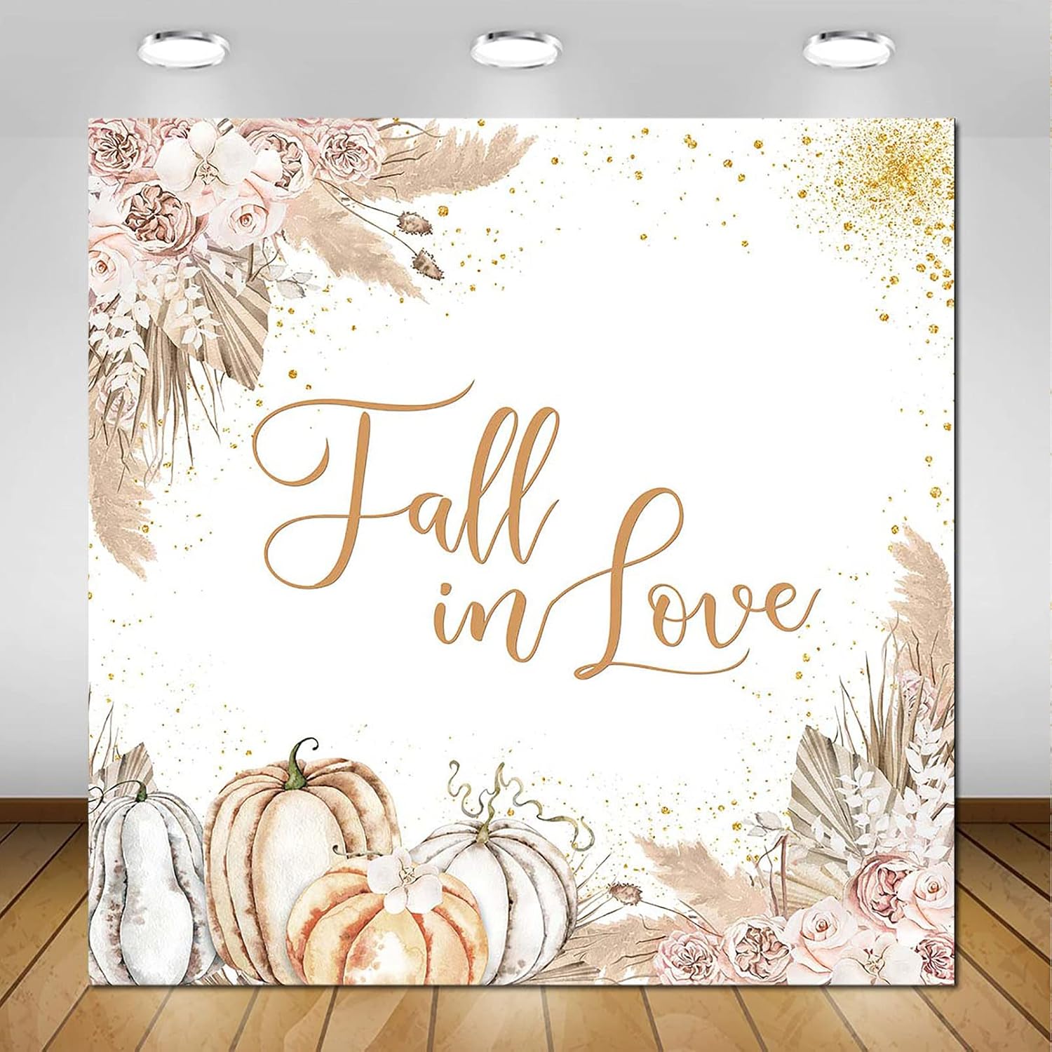 Avezano Pampas Grass Fall in Love Backdrop for Bridal Shower Pumpkin Wedding Shower Decorations Photography Background Blush Pink Flowers Autumn Fall in Love Party Photoshoot Backdrops (8x6ft)
