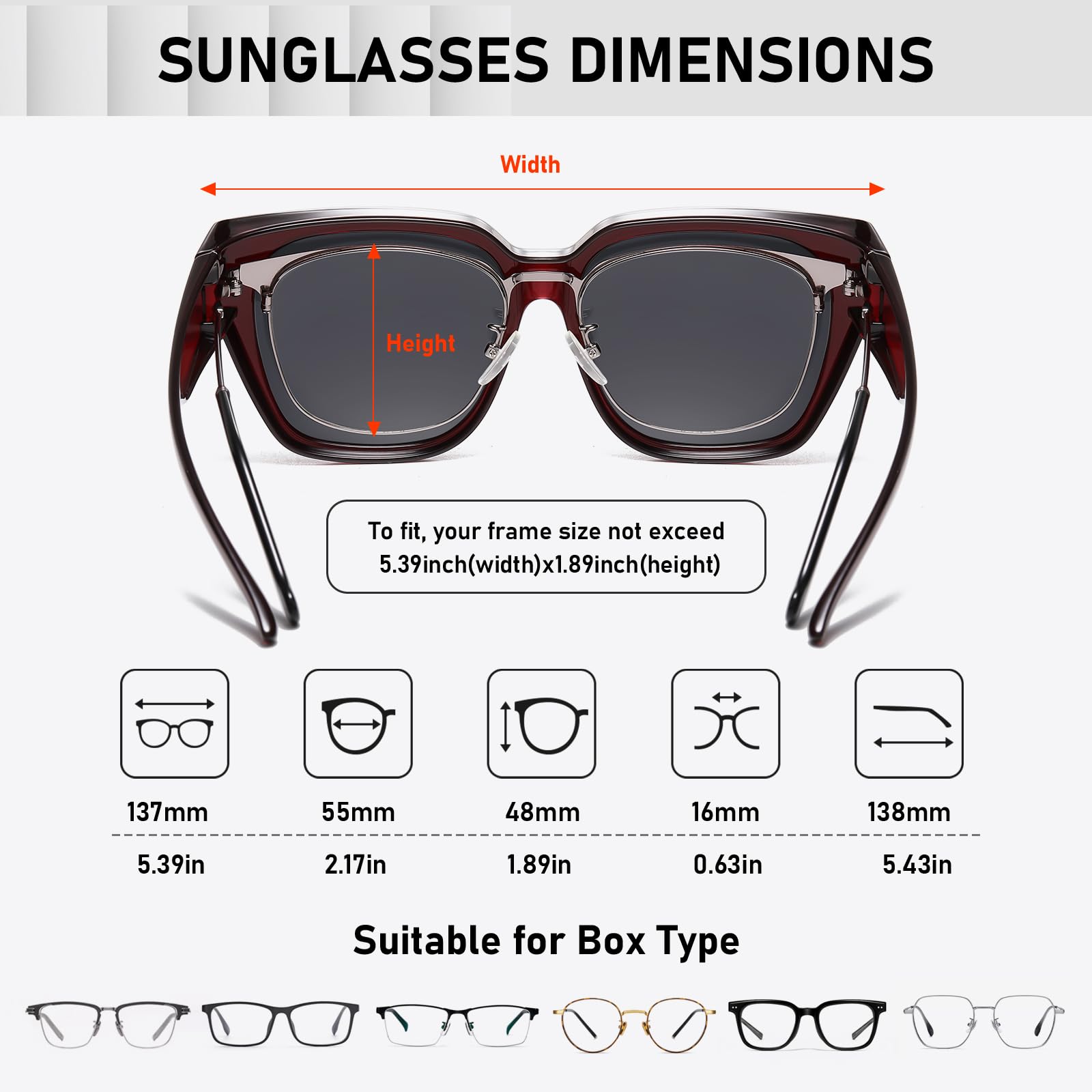 HAOLOTA Polarisierte Sonnenbrille für Damen und Herren, trendig, quadratisch, UV-Schutz