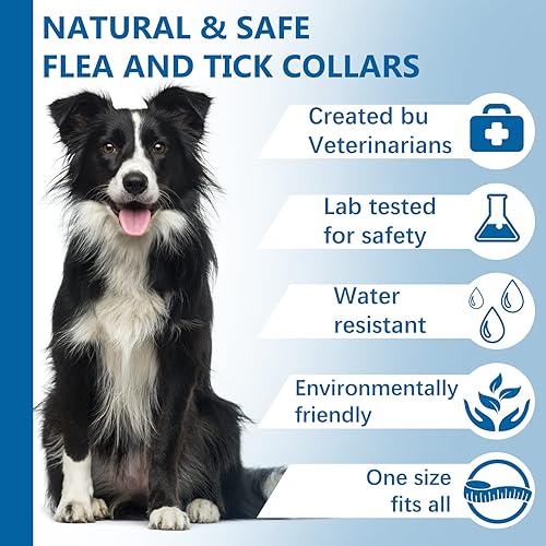 Miniatura 2 de Collar antipulgas y garrapatas para perros y cachorros, protección segura de ingredientes naturales que mata pulgas y garrapatas, talla única