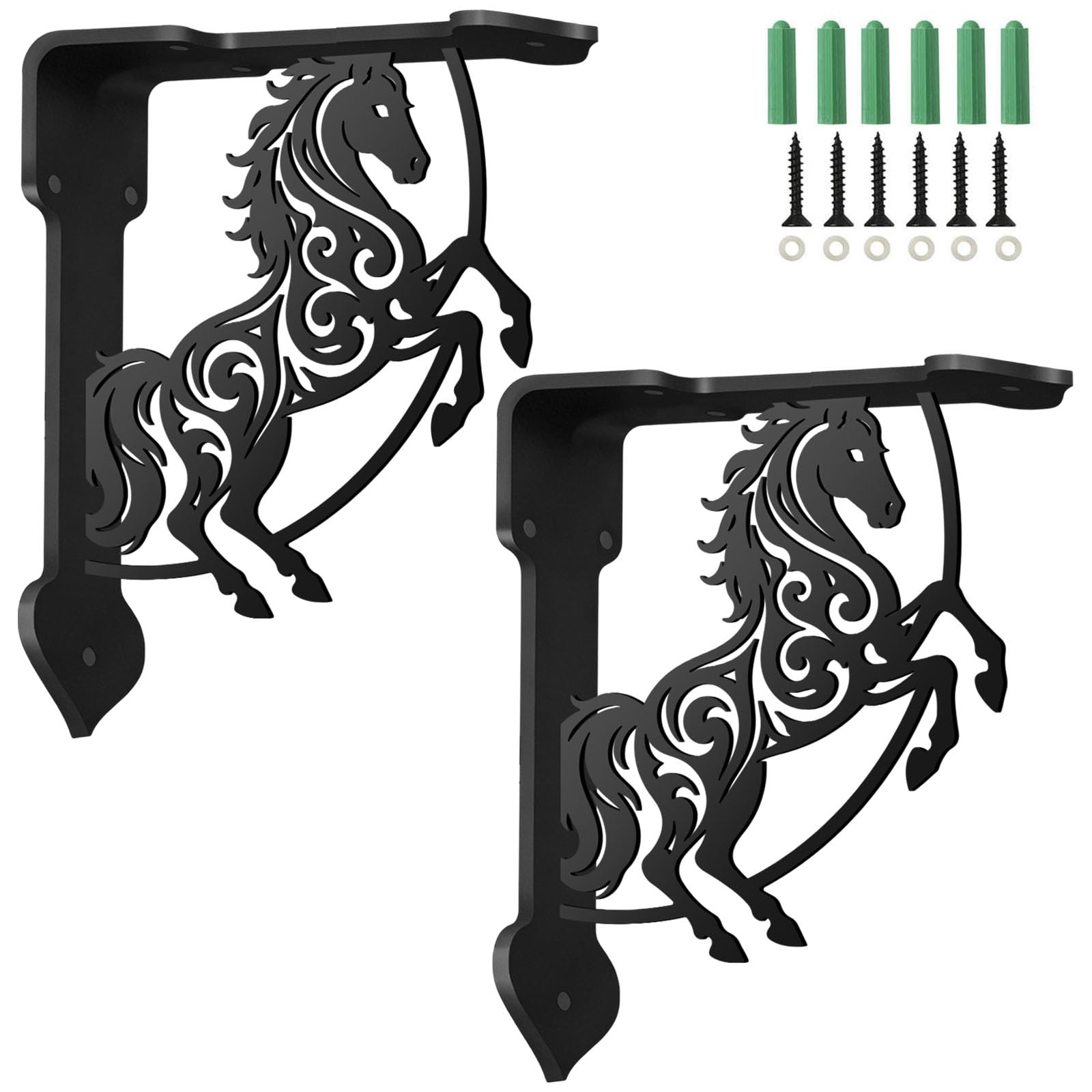 SUPERDANT Staffa decorativa per mensole con motivo di cavalli, per mensole
