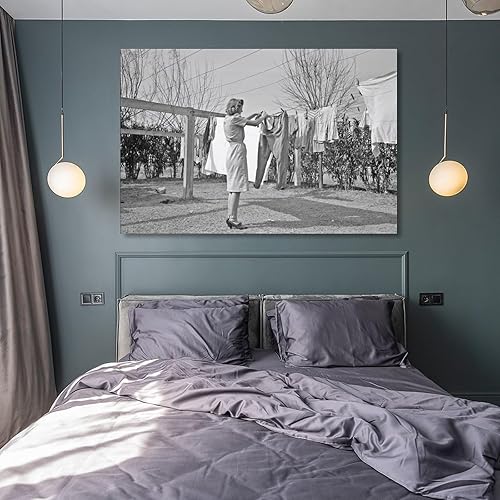 Miniatura 8 de Arte vintage para el día de la lavandería, arte de pared en blanco y negro, fotos antiguas, pósteres Art Deco de lavandería, impresiones artísticas