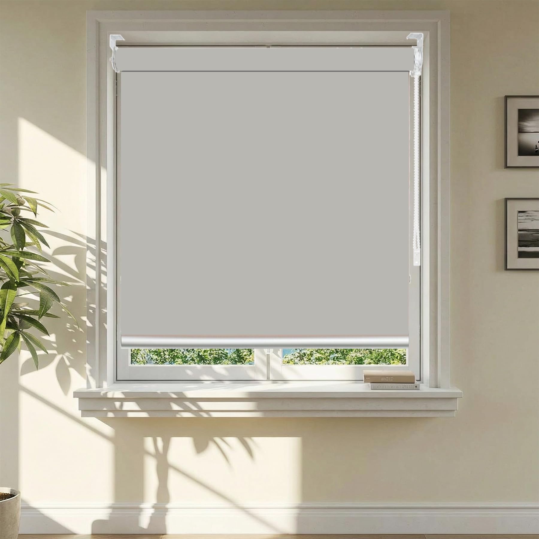 Blackout Roller Blinds for Windows 110 x 220 cm UV Blocking Thermal Insulated Fabric Day and Night Blinds in a Variety of Colours and Sizes for Living Room, The Office, Grey
