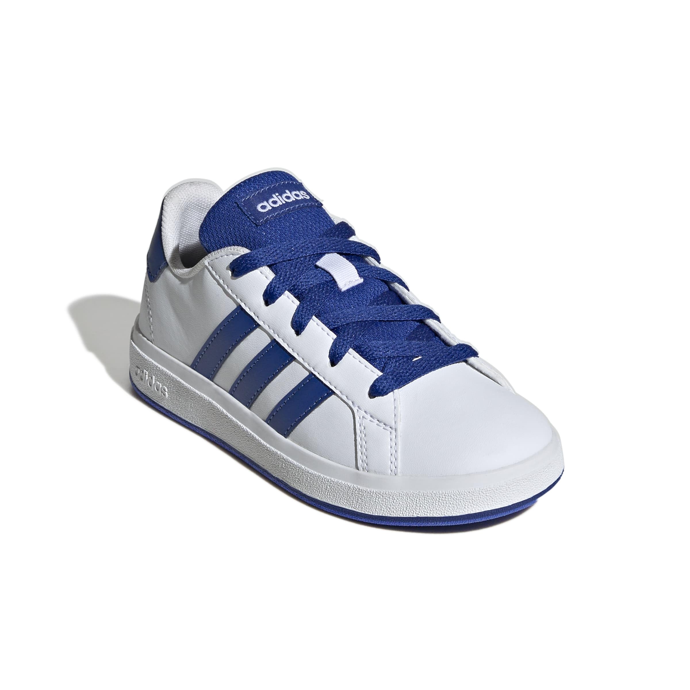 adidas Unisex - Bambini e Ragazzi Grand Court Lifestyle Tennis Lace-up Shoes, Ftwr White Team Royal Blue Core Nero 01, 32 EU