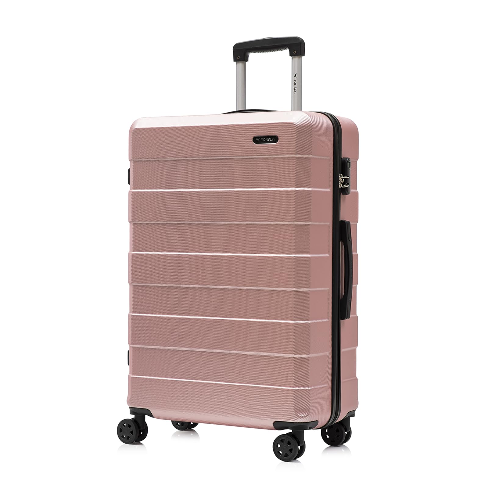 yonsly Koffer Suitcase, Trolley Reisekoffer, Rollkoffer Handgepäck mit 4 Rollen 360°, ABS Hartschalen, Sicherheitsschloss, Weicher Gummigriff, 210D-Futter