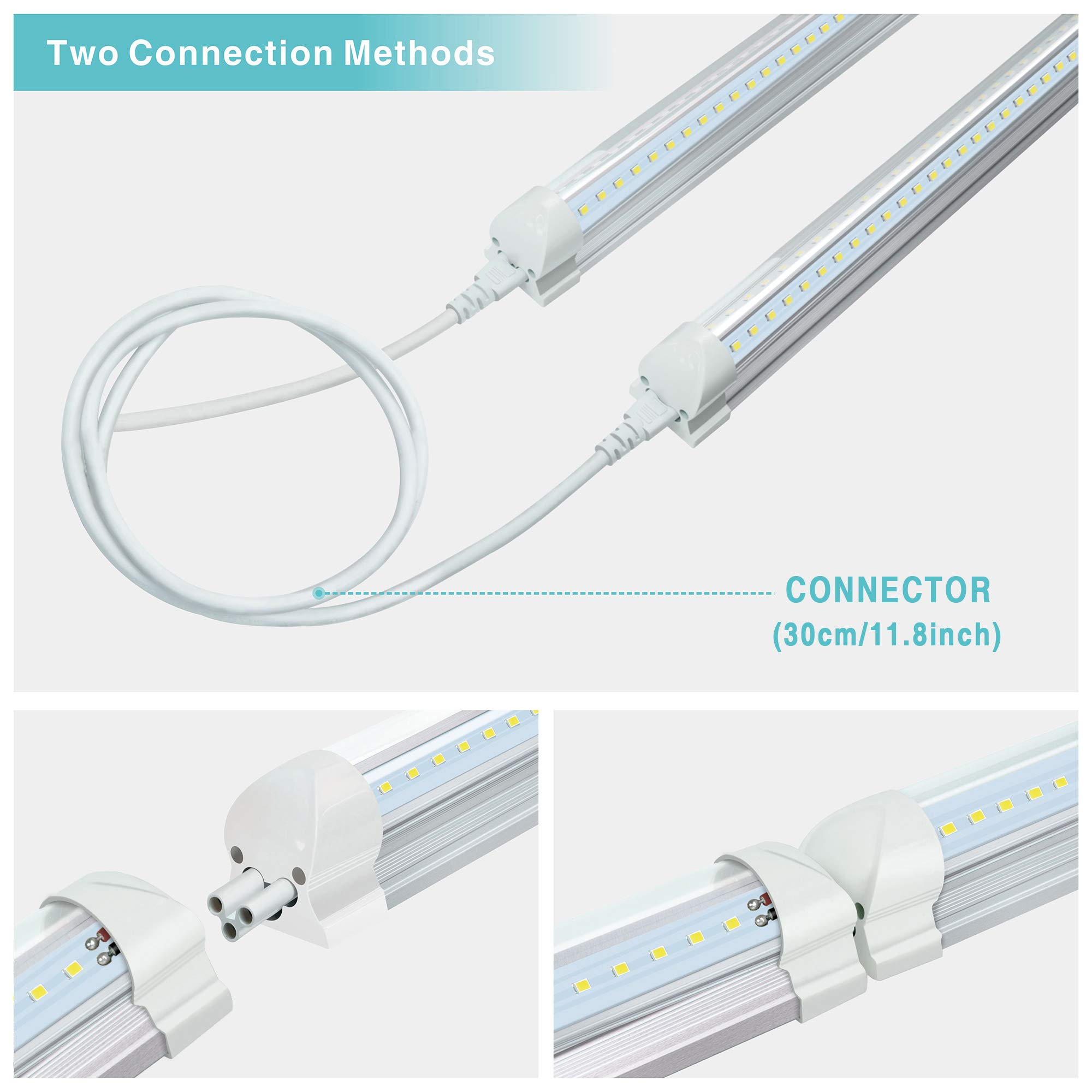 STASUN 10er-Pack LED Feuchtraumleuchte 150cm, 40W 5200LM, Verknüpfbar Werkstattlampe,Bürobeleuchtung in Innenräumen, Deckenleuchte mit Stecker für Büros, Besprechungsräume, Lagerhallen,5000K