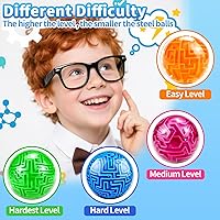 Vista 4 de Paquete de 2 bolas de rompecabezas de laberinto 3D, juego de rompecabezas de cerebro, cubo de memoria de gravedad, regalo de juguete educativo