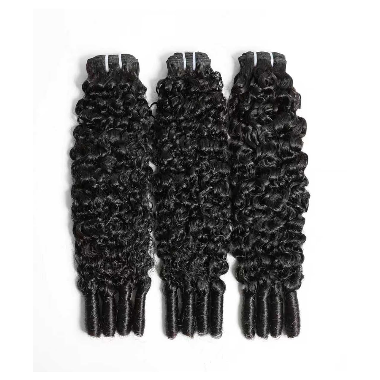 Human Hair Bundles Extensions Extensiones de cabello humano Burmese Curly Bundles Human Hair Water Wave with Spiral Curly End Weave Unprocessed Brazilian Virgin Hair Natural Black 12 14 16 Inches 210g