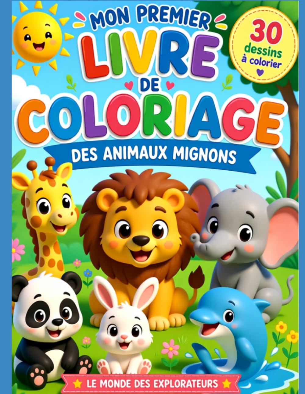 Mon Premier Livre de Coloriage des Animaux Mignons: 30 dessins faciles à colorier pour les enfants de 3 à 7 ans