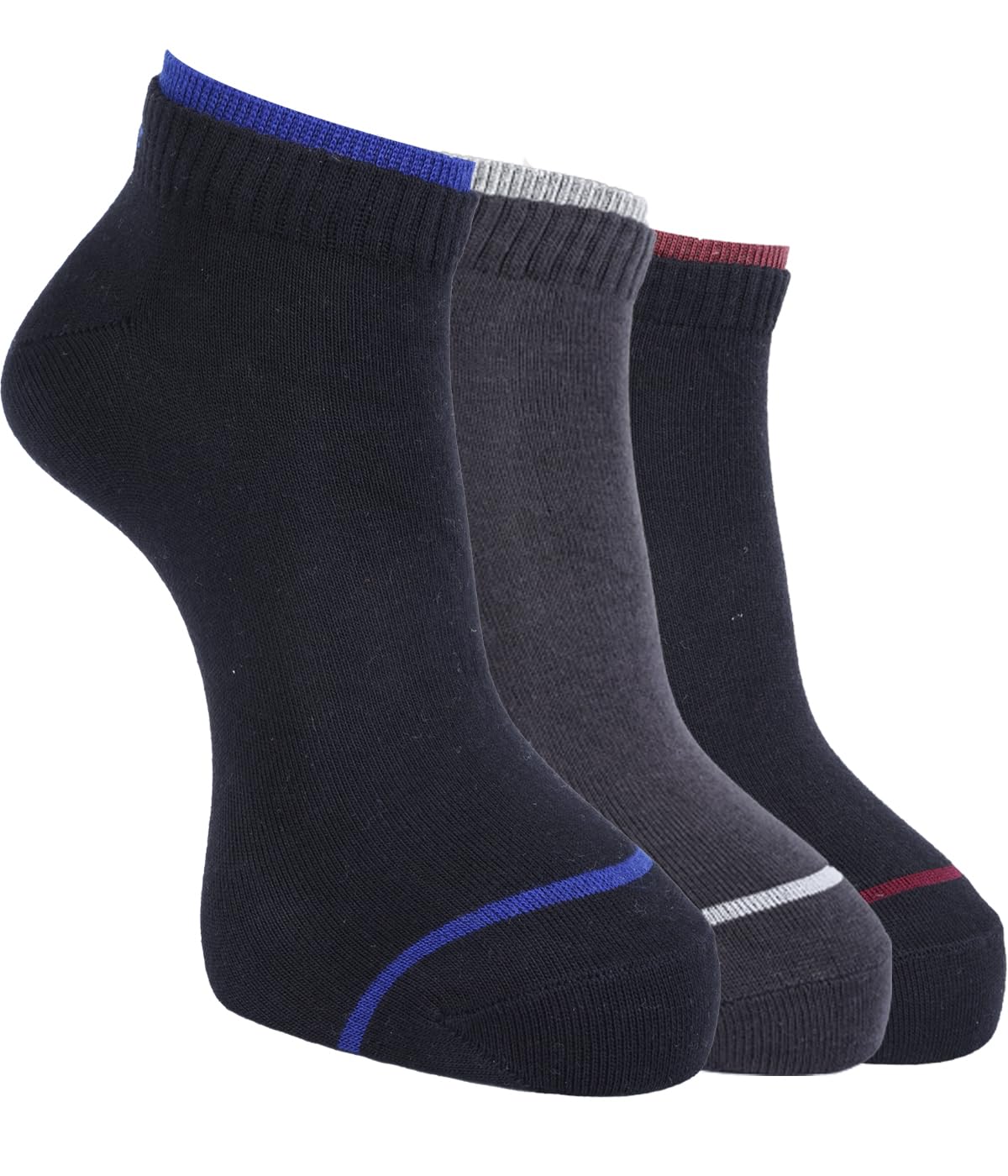 force nxt BY Dollar Socks for Men Solid Ankle Length Cotton Socks, Free Size, Pack of 3 (Multicoloured)-picture-24