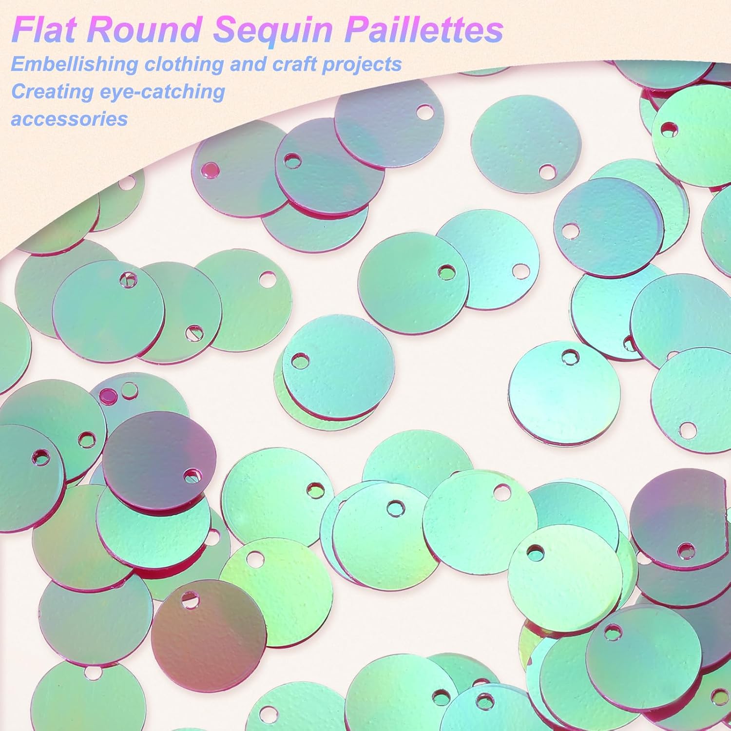 uxcell 1250 PCS Flat Round Sequins, 10mm/0.4 Inch Large Sequins for Craft Resin Gradient AB Rose Red Loose Sequins Paillettes with Single Holes for DIY Crafts Sewing Embroidery Clothing - Image 3