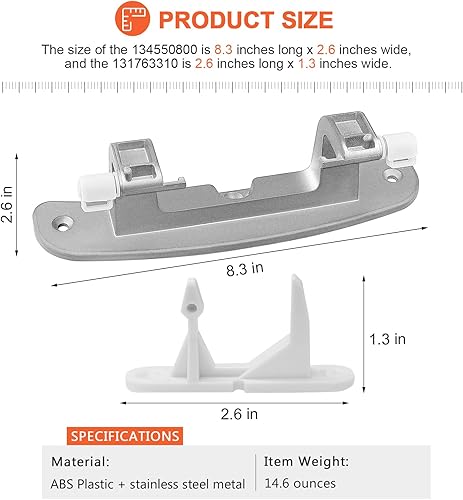 Miniatura 5 de UPGRADE 134550800 Affinity - Bisagra de puerta con bujes y kit de abridor de puerta 131763310 apto para lavadora Frigidaire Kenmore Electrolux