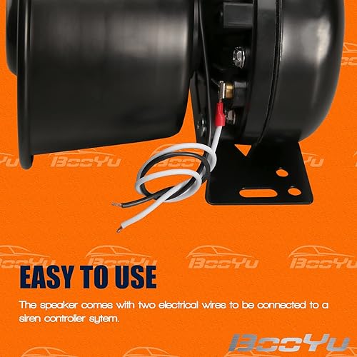 Miniatura 5 de BooYu Altavoz de bocina de sirena PA de alto rendimiento de 200 vatios acero negro 8 ohmios 125-135 dB IP66 resistente al agua compatible con sirena