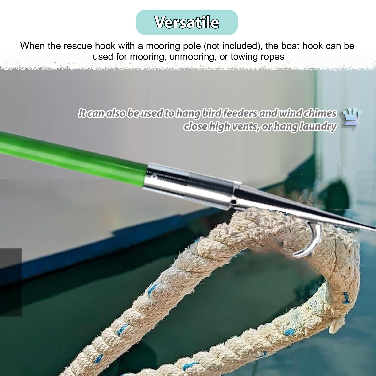 Mezzo Marinaio per Barca Gancio di Ricambio Liscio in Acciaio Inossidabile, Accessori per Ganci per Imbarcazioni ad Alta Capacità, Testa di Gancio per Imbarcazioni Leggera(Inner Diameter-3cm/1.2")