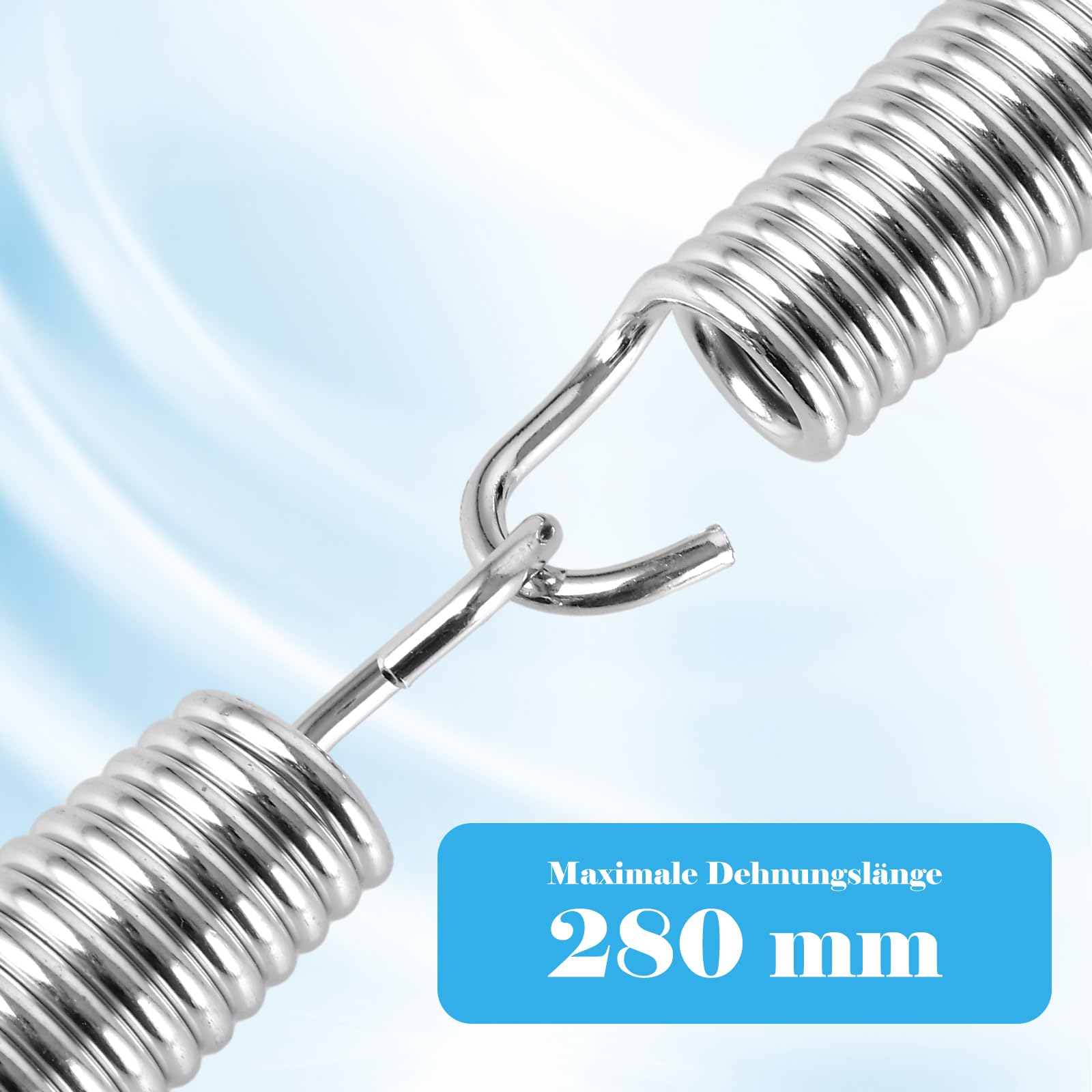 10 Stück Zugfedern mit Haken, 17.8cm Federstahl Druckfeder, 3mm Zugfeder mit Haken, Spannfeder für Spielzeug, Fitnessgeräten