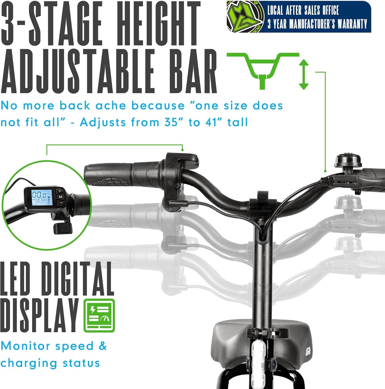 Electric Scooter with Seat for Adults & Teens – 12” Pneumatic Tires, 450W Motor, 48V Battery – Up to 18.5 MPH & 18 Mile Range – Folding Commuter E-Scooter – Madd Gear Pendolare Black Olive image 2 of 9 B0DRTPYZMN