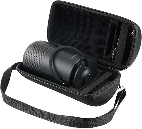 Miniatura 3 de co2CREA Estuche de viaje rígido de repuesto para Bose portátil inteligente  hogar altavoz carga cuna (funda negra triple con correas para el hombro)