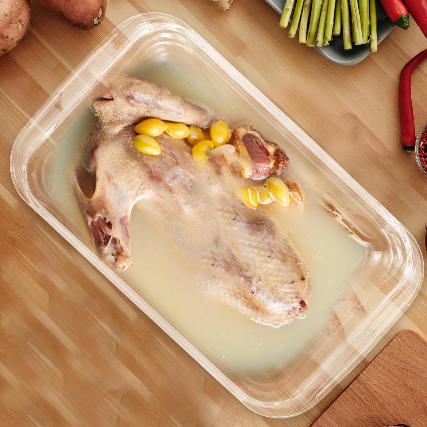 Unomor 2pcs Glass Bbq Grill Pan for Oven Casserole Dishes Baking Pans Roasting Heat Resistant Easy Clean Multi-purpose Bakeware