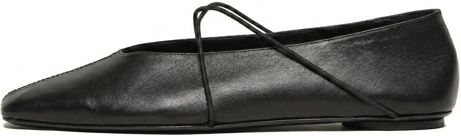 Women's Square Toe Ballet Flats Criss-Cross Straps Comfortable Slip On Mary Jane Flat Shoes for Office Work Casual - Image 5