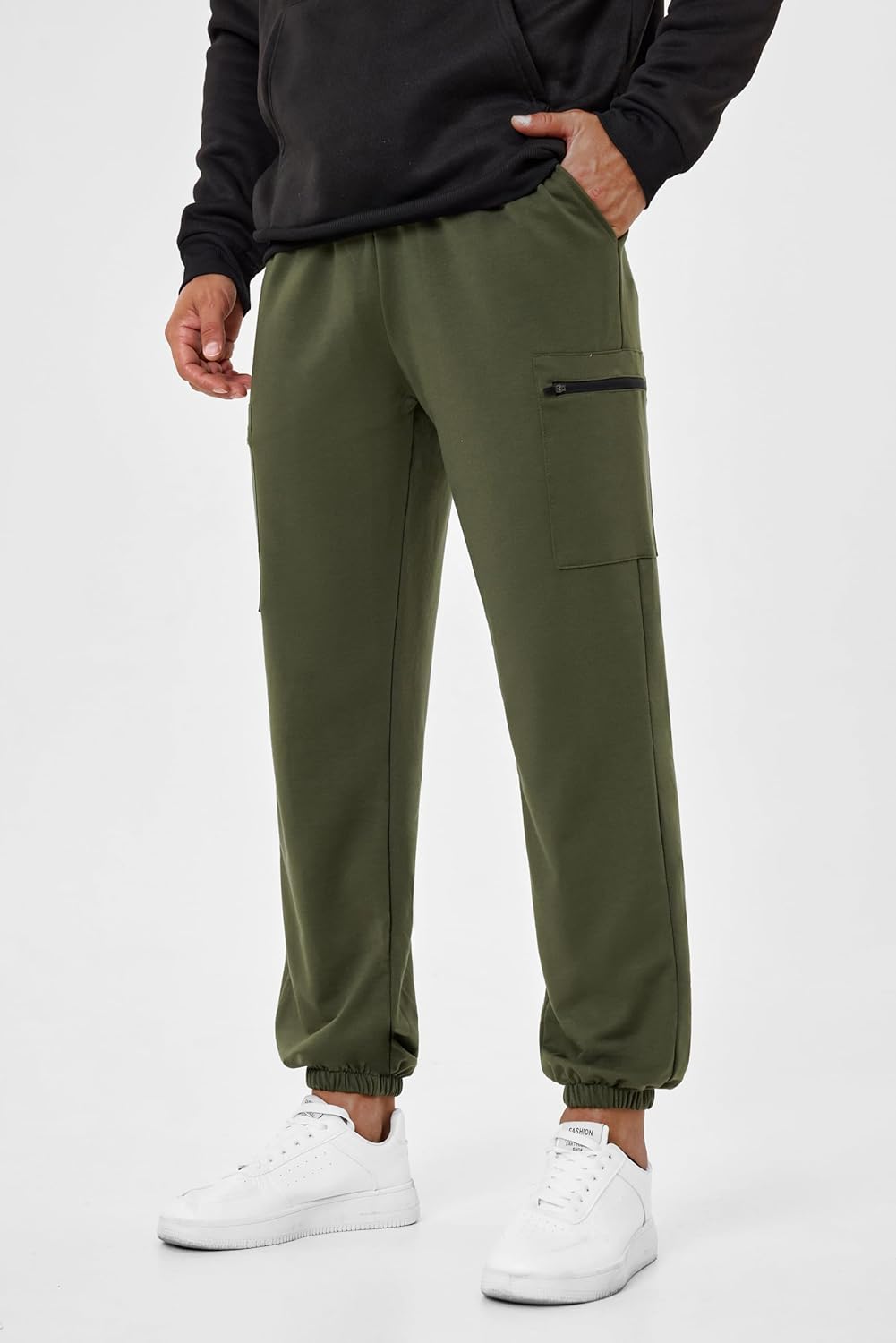 SILKWORLD Mens Sweatpants Tapered Athletic Joggers Workout Running Jogging Track Pants with Zipper Pockets - Image 2