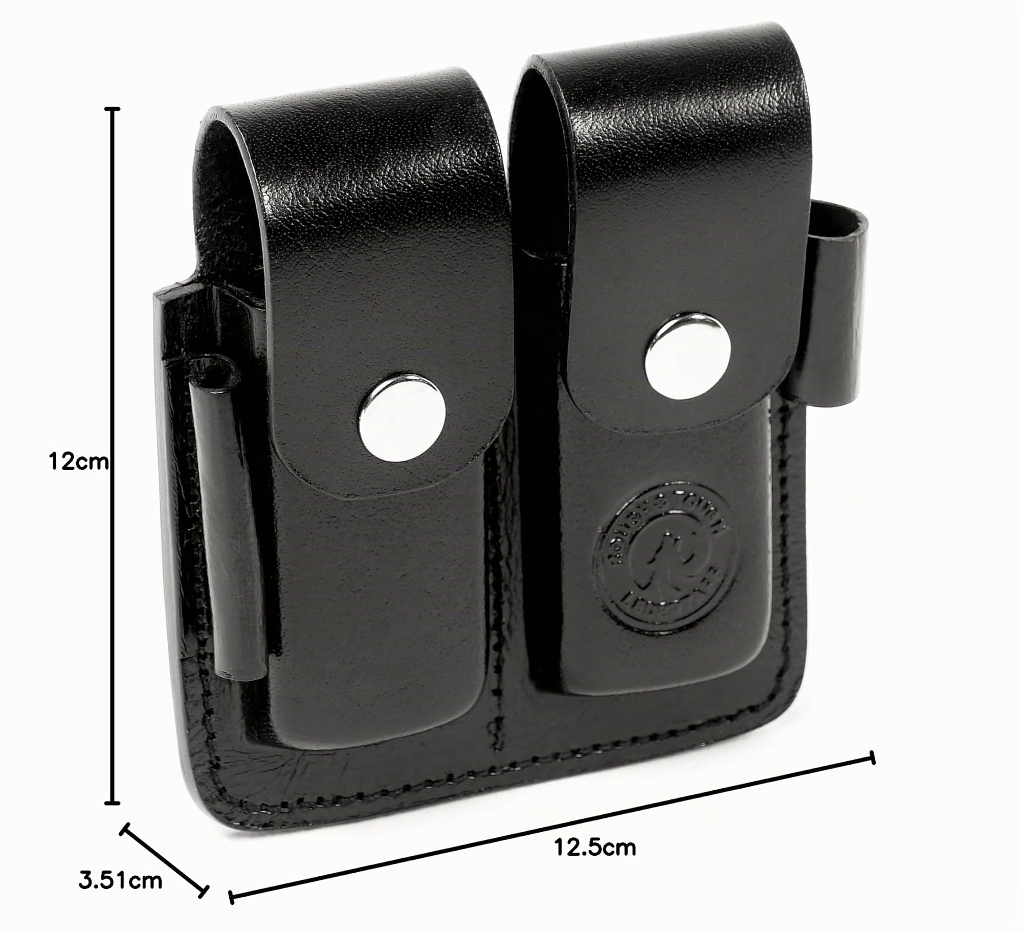 Étui en Cuir pour Leatherman et Autres multitools, Port au Ceinture, Rangement pour kit de Bits, rallonge et Lampe de Poche, Brun/Noir, Petite Taille pour Wave, Grande pour Mut