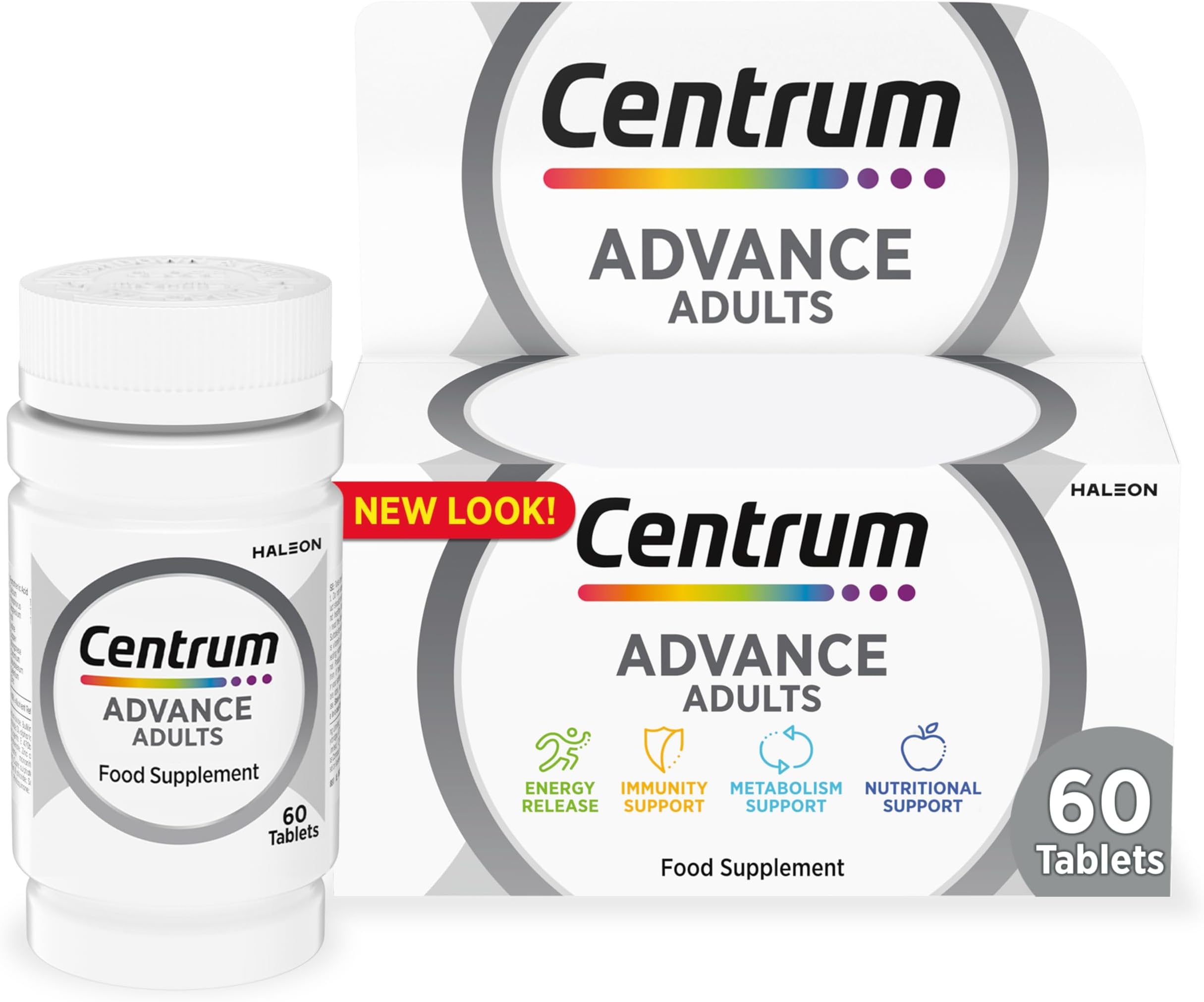 Advance Multivitamin & Mineral Supplements, 24 essential nutrients including vitamin D, C, Calcium, Daily Multivitamin Tablets, 60