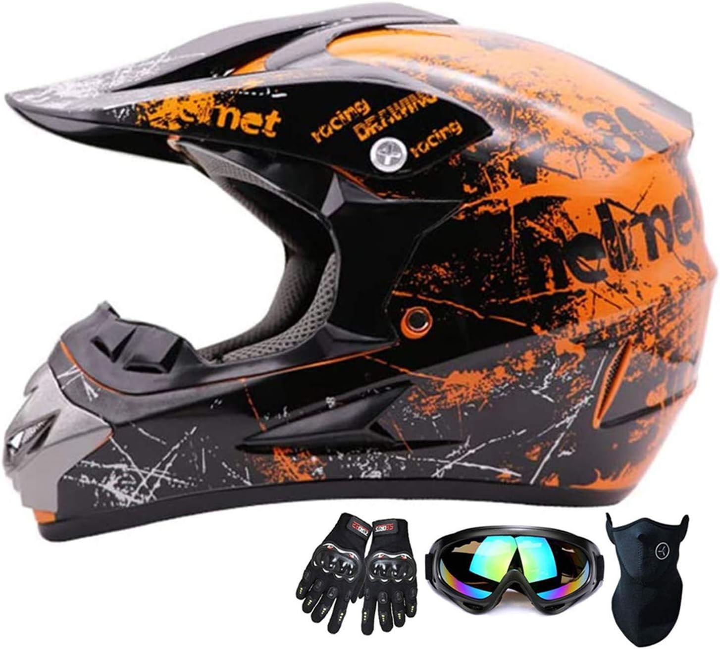 Motorcycle Helmet with Retractable Inner Sun Shade Quick Release Buckle DOT Approved Half Face Cycling Helmets for Men Women Adult