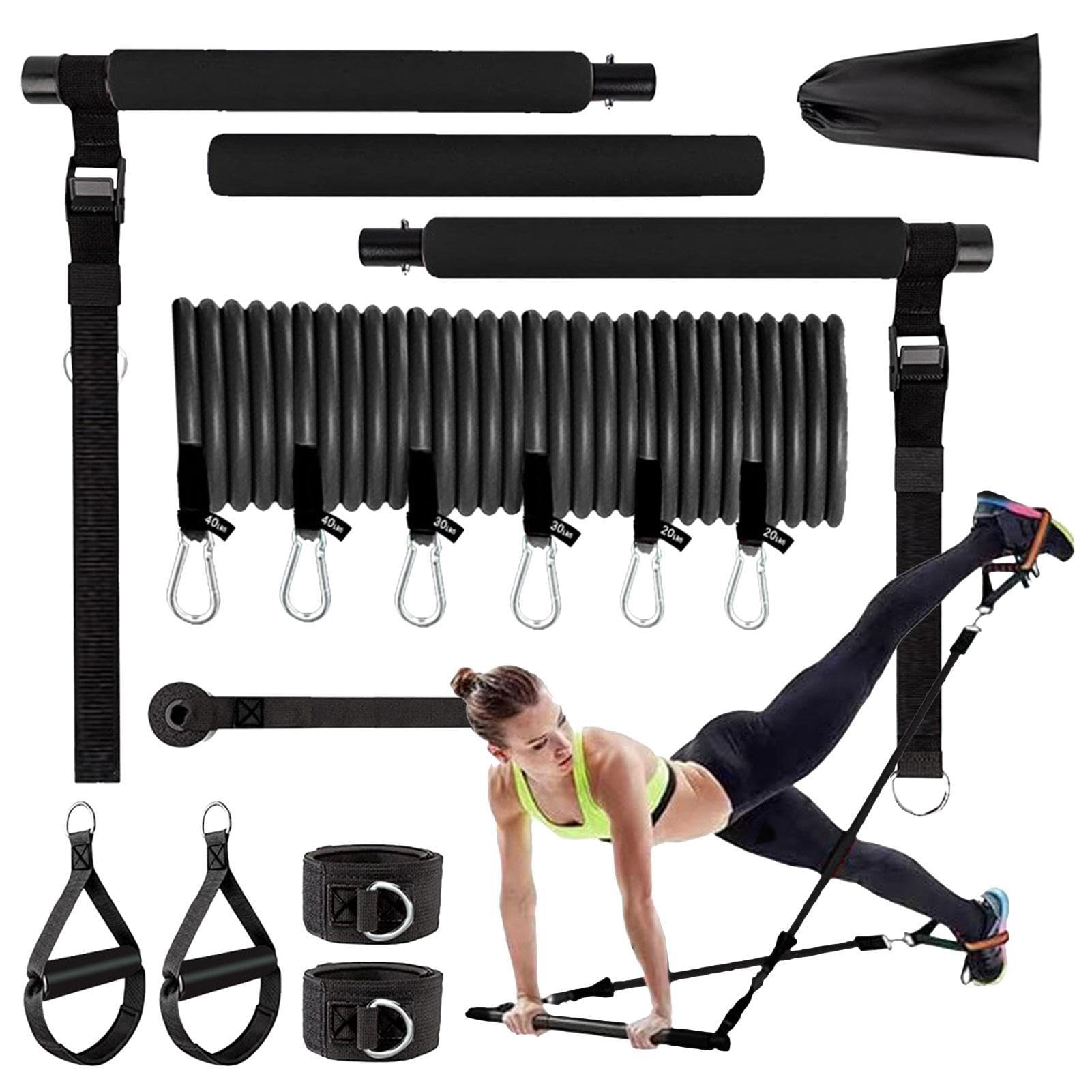 Pilates Bar Kit - Pilates Workout Bar mit Widerstandsbändern, Workout Equipment Home Gym | Multifunktionale Pilates Bar mit Widerstandsbändern, Gym Equipment für Home Workout Yoga Krafttraining