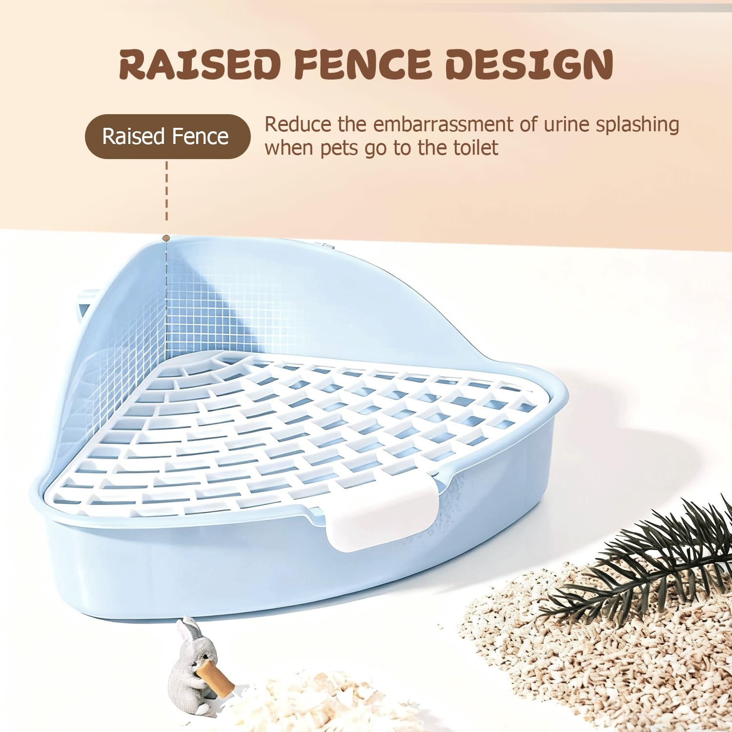 Rabbit Litter Box Bunny Corner Toilet Box for Hamster Ferret Rat Cage Pan 3.9” x 7.5” x 7.5” for Small Animals Traine Tray - image 3