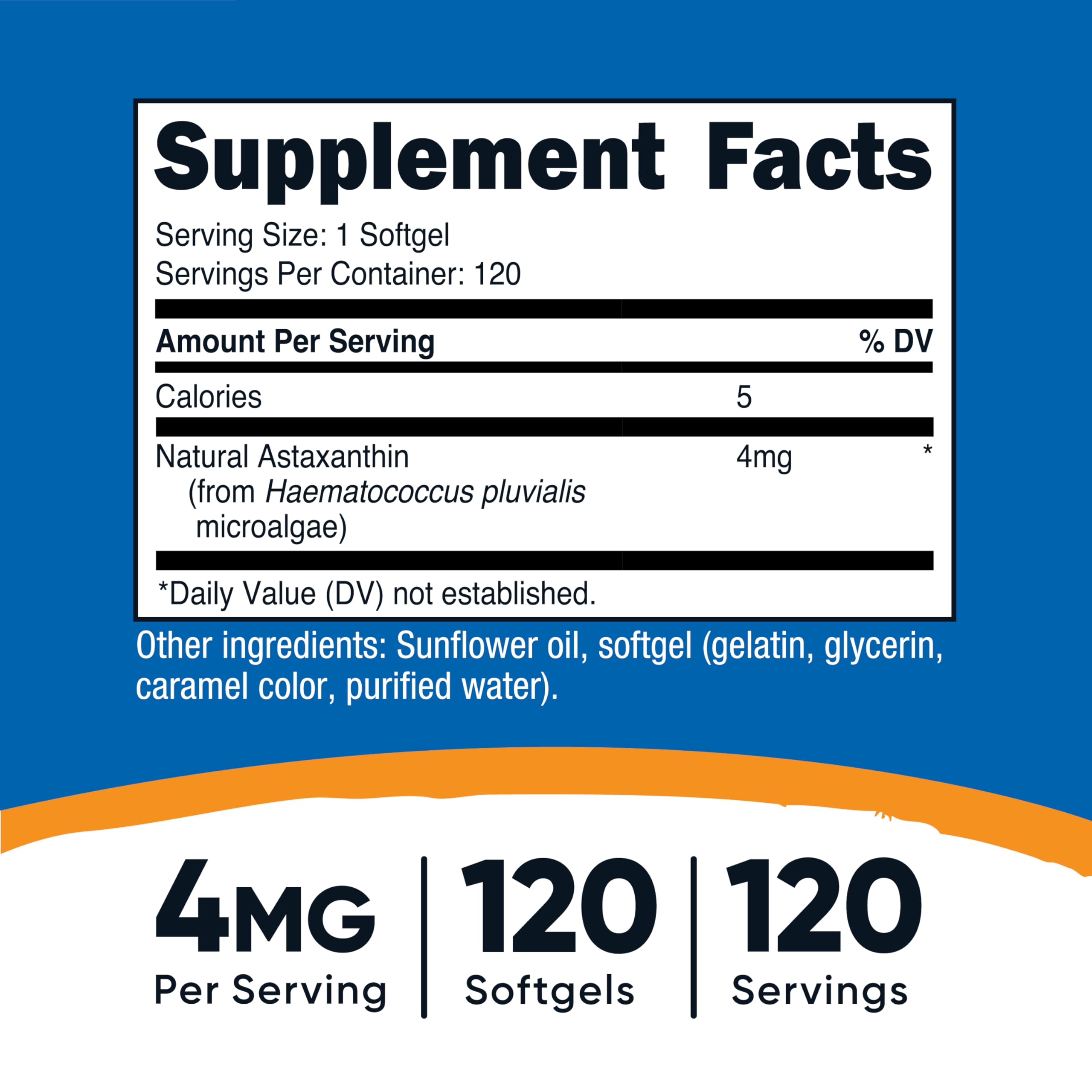 Nutricost Astaxanthin (4mg) 120 Softgels (4 Month Supply) Gluten-Free — Amazon image 2