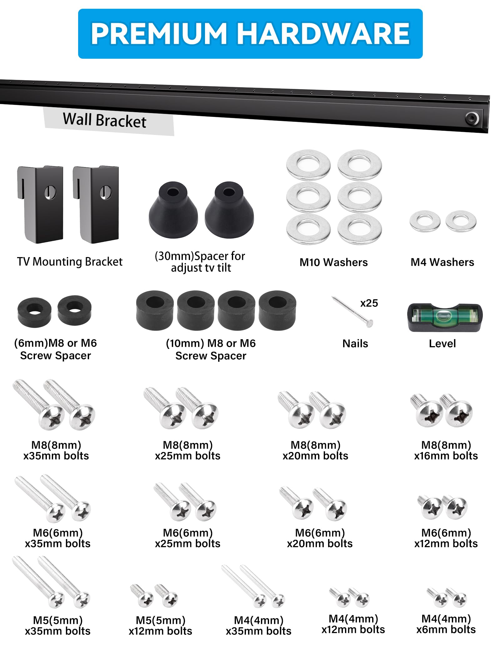 Supporto da Parete TV Senza Trapano, Staffe per TV per Schermi Piatti da 32-75 Pollici, Supporto TV Ultra Sottile Universale, Capacità Fino a 68KG, Max VESA 600x400mm, Inclinazione +5°