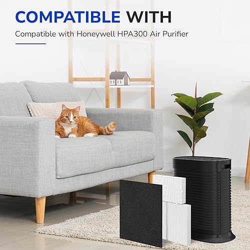 Miniatura 2 de Kit de filtro de repuesto HPA300 compatible con purificadores de aire Honeywell HPA300, 3 filtros HEPA R y 4 prefiltros A