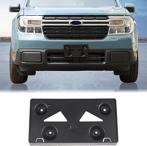 Miniatura 8 de Soporte de marco de matrícula frontal de automóvil compatible con Ford Maverick 2022 2023 Soporte de placa frontal Soporte de montaje Adaptador de