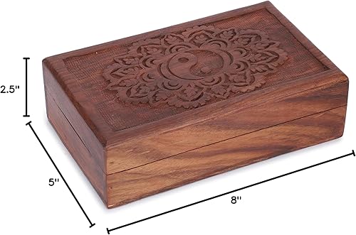 Miniatura 34 de Ajuny Handcrafted Decorative Wooden Jewelry Box Elephant Embossed Design Hand carved Solid Multipurpose Keepsake Storage Travel Organizer Treasure