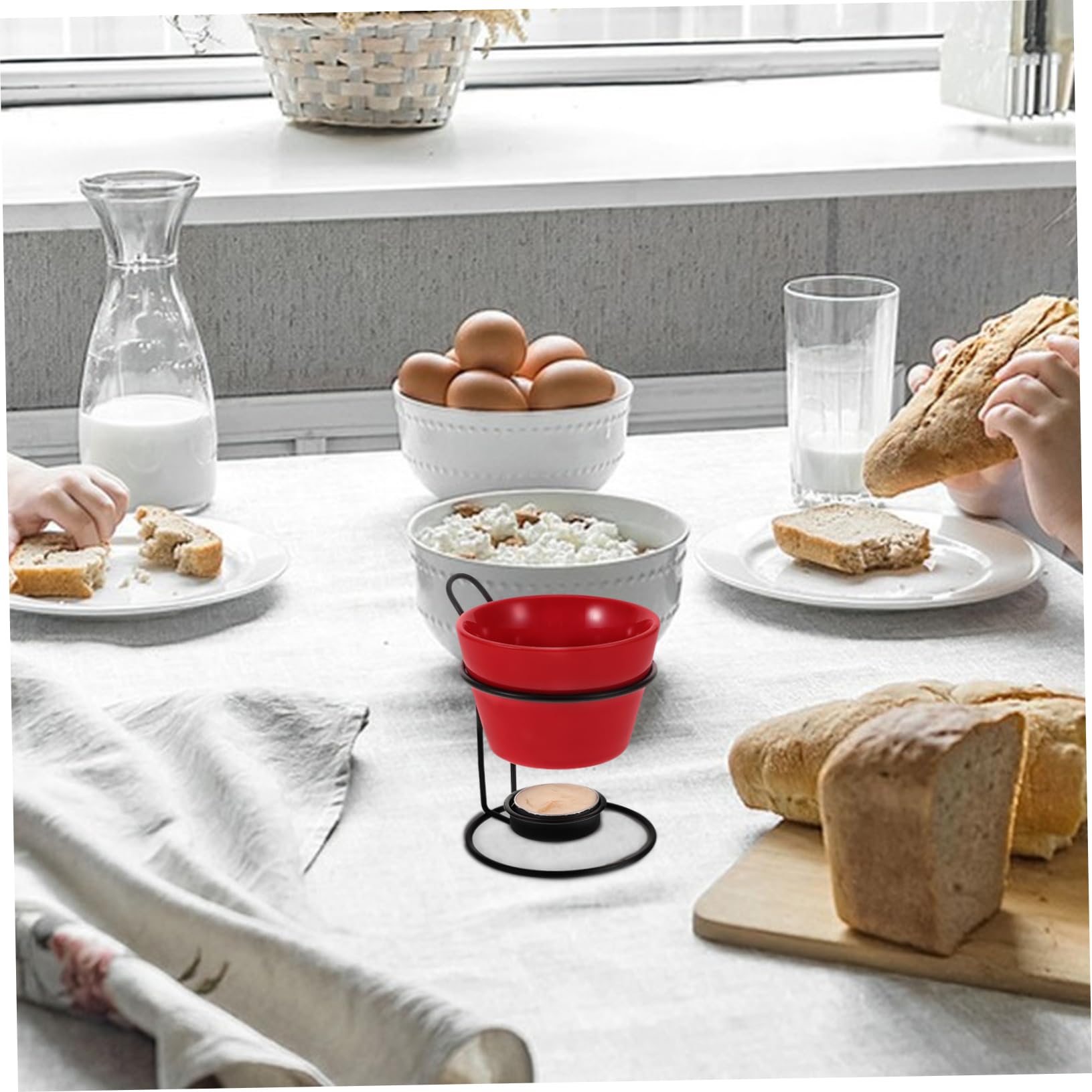 2sets Scaldaburro in Ceramica Per Fonduta Pentola Per Sciogliere Cioccolato Scaldaformaggio Scaldagelato Pratico e Portatile Per Uso Quotidiano