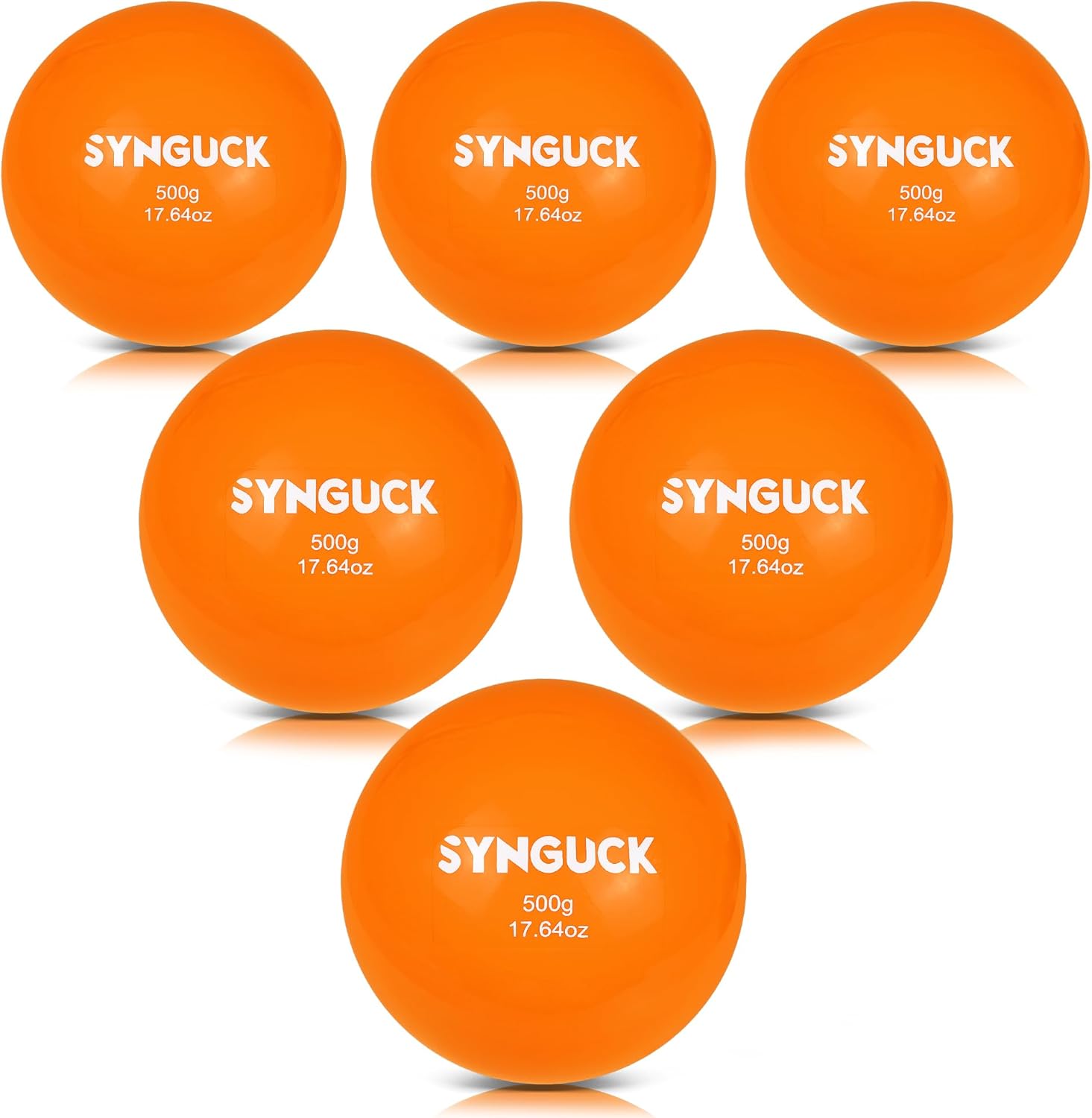 SYNGUCK 4/6 Pack Weighted Plyo Balls Set for Baseball & Softball Training - Improve Power, Pitching, Hitting - Perfect for Yoga, Fitness, Plyometrics - All Skill Levels