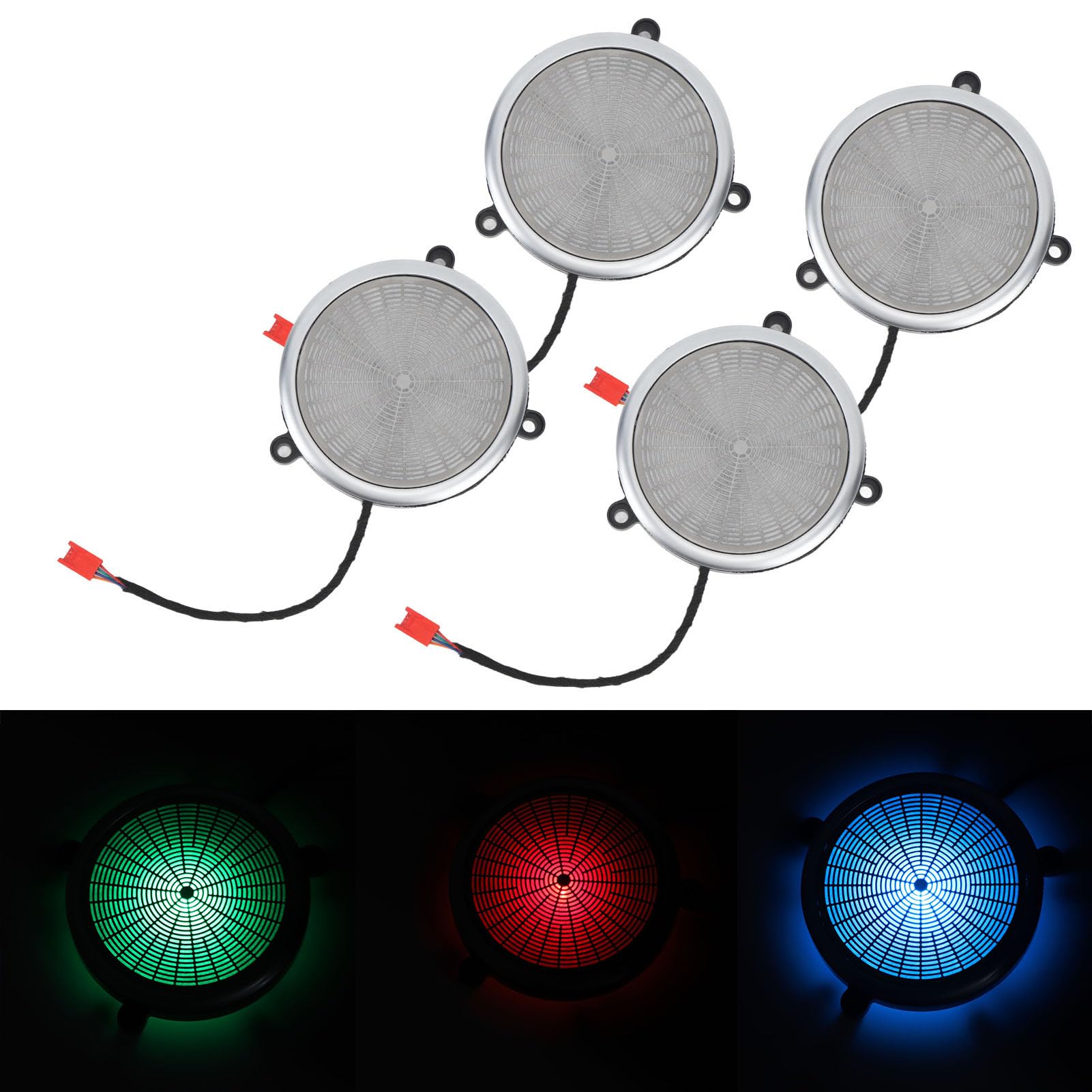Cubierta de Altavoz de Puerta de Coche, KIMISS Cubierta de Altavoz de Audio de Coche Cubierta de Altavoz de Luz Ambiental de Puerta de Cromo Mate para Range Rover Sport L494 2014