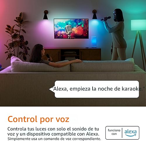 Miniatura 3 de Tienda Basics - Bombilla LED inteligente A19, Wi-Fi de 2.4 GHz, 9 W (equivalente a 60 W) 800 lm, funciona solo con Alexa, paquete de 1, multicolor