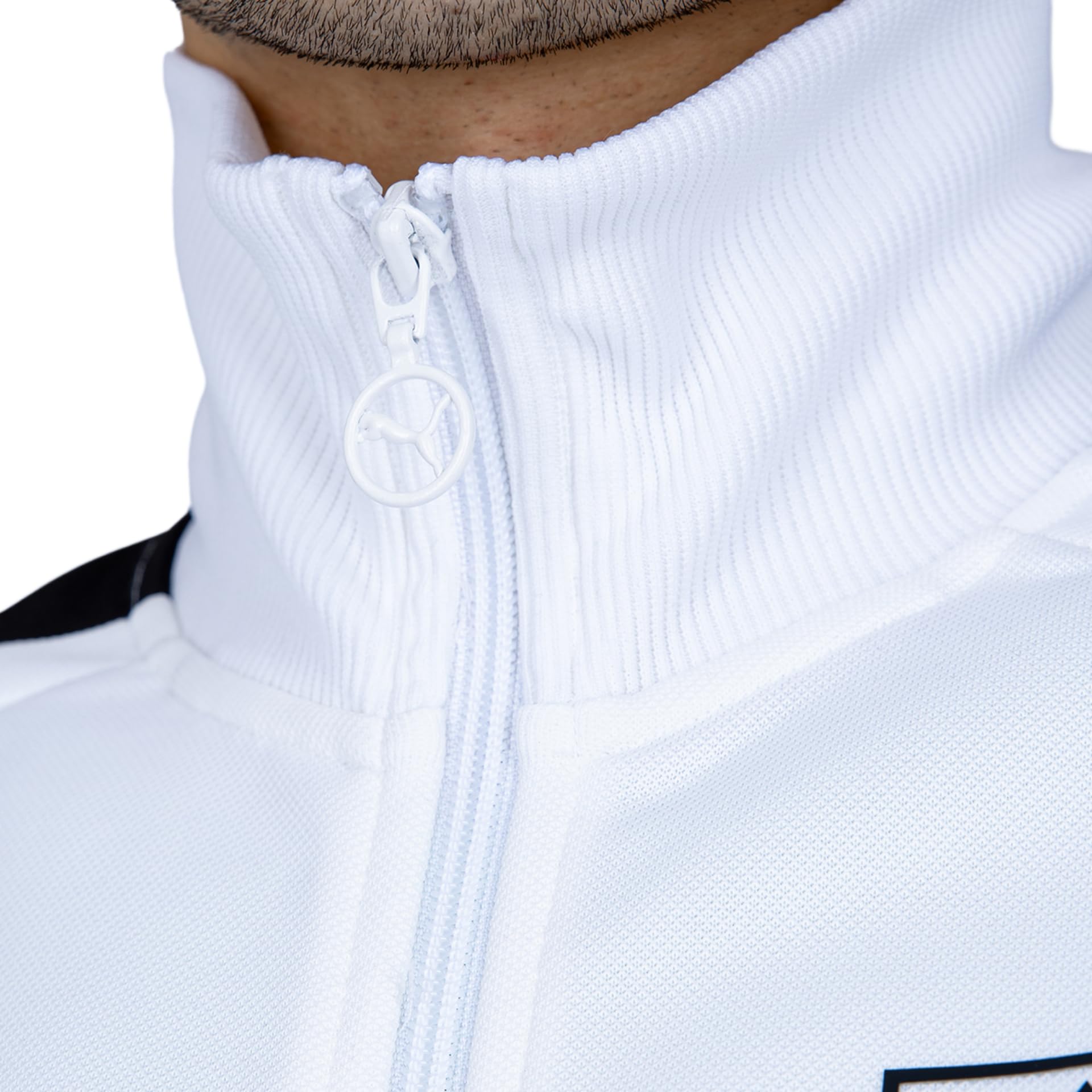 PUMA T7 Trainingsjacke Weiß | Borussia Mönchengladbach | Sportjacke mit Vereinslogo